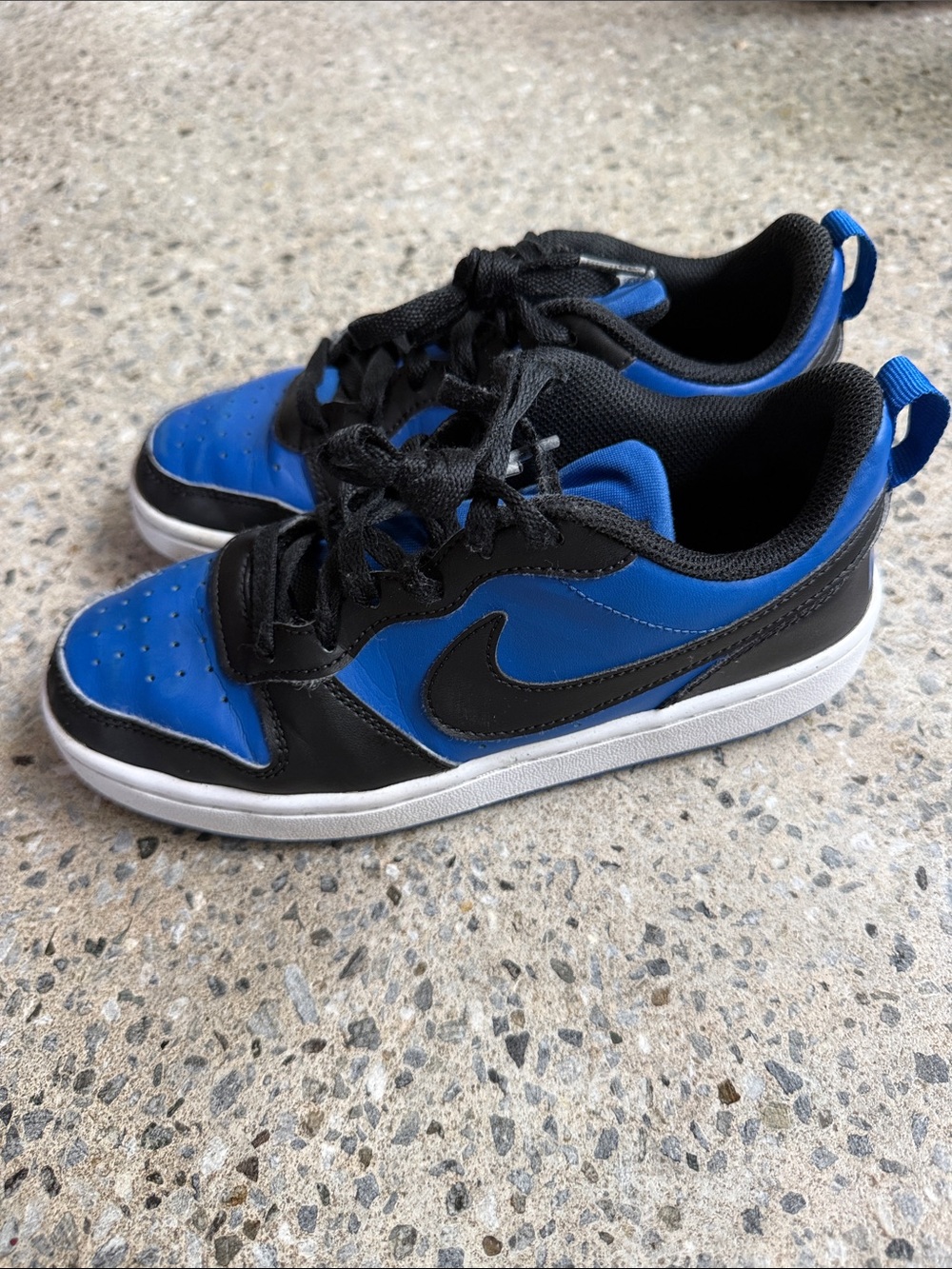 Nike Air Force 1 Kids Blue and Black Low-Top Sneakers